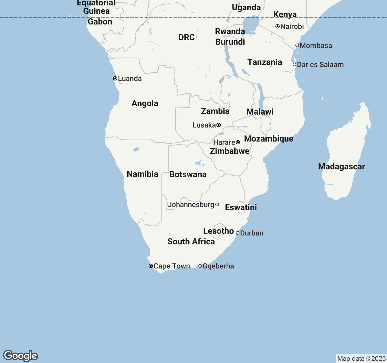 Map of Botswana